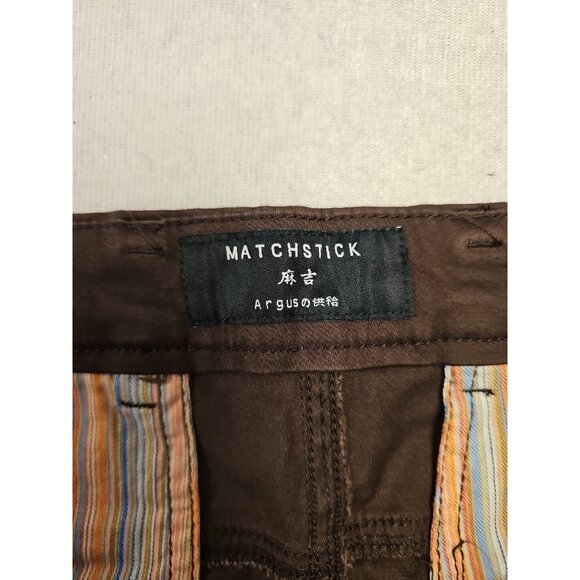 Matchstick Argus Brown Pants Mens 36  Brown Straight Leg  Solid Trousers New - Picture 5 of 8